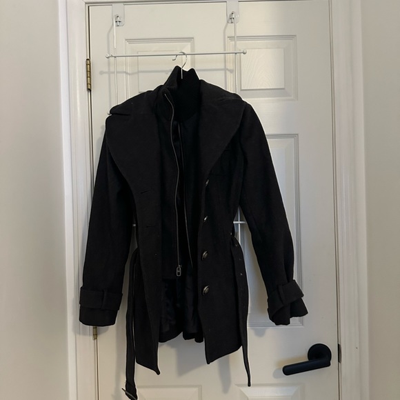 MISS SIXTY VINTAGE CHARCOAL WOOL BLEND COAT - Picture 1 of 6